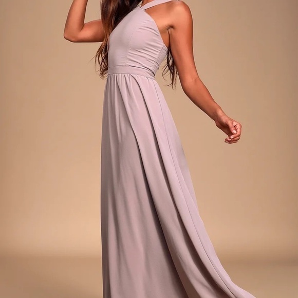 LULU’S Air of Romance Taupe Maxi Dress Size Medium - Picture 7 of 11